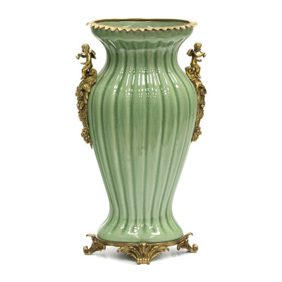 Ваза Bronze Angel Vase green