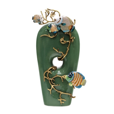 Ваза Colored Fish Vase green