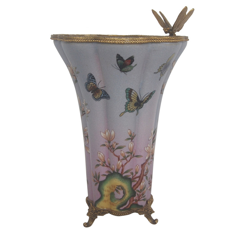 Ваза Dragonfly and Floating Butterflies Vase