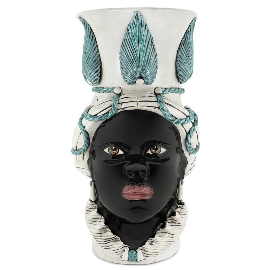 Ваза Vase Moro Lady Giant With Leaf Malachite