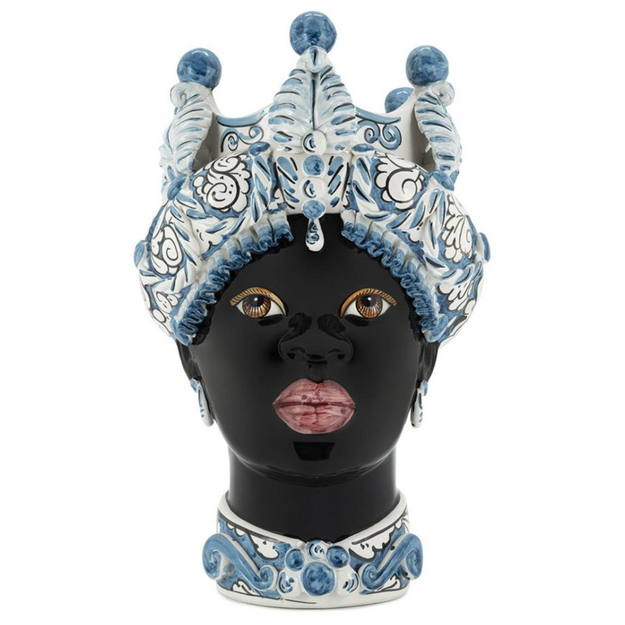 Ваза Vase Moro Lady Medium Leaves Blue