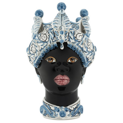 Ваза Vase Moro Lady Medium Leaves Blue
