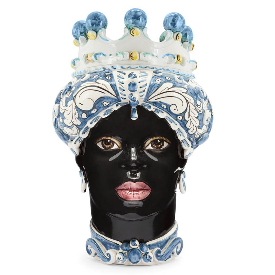 Ваза VASE MORO LADY ORNATE H41 blue