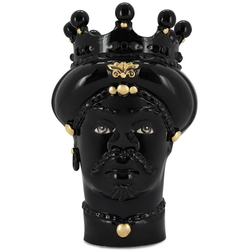 Ваза Vase Moro Man All Black and Gold