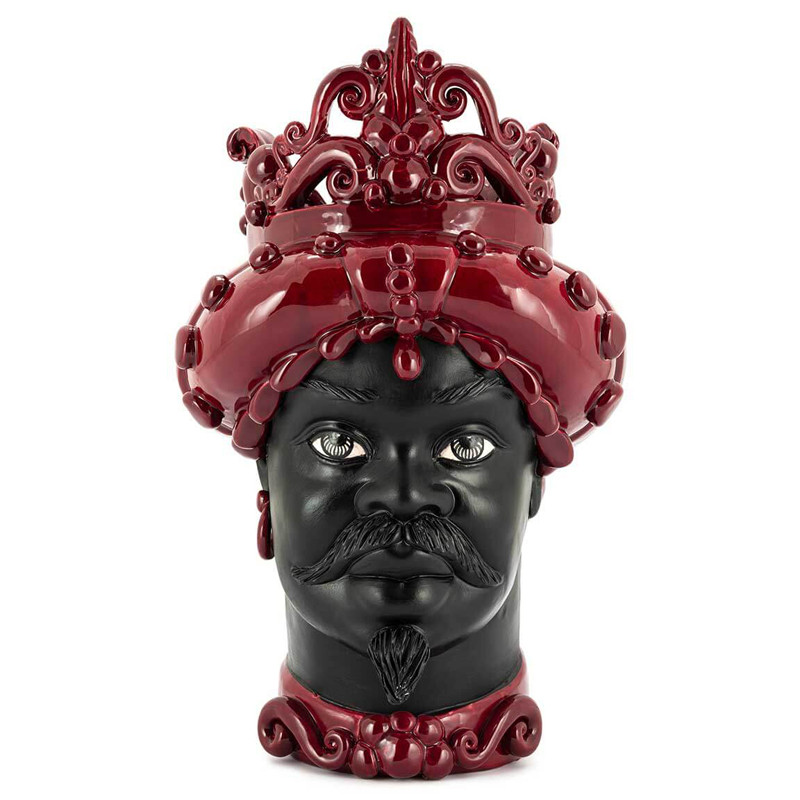 Ваза VASE MORO MAN MED. MAT H45 burgundy
