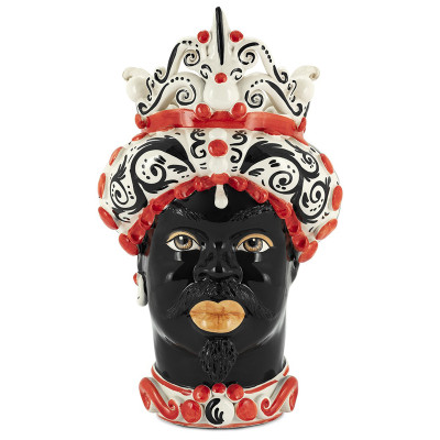 Ваза VASE MORO MAN MEDIUM black and red