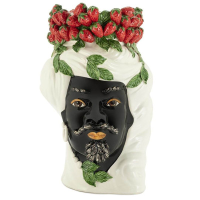 Ваза VASE STRAWBERRIES HEAD MAN BIG White
