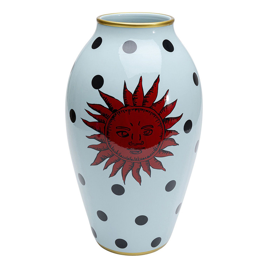 Ваза белая орнамент солнце Red Sun