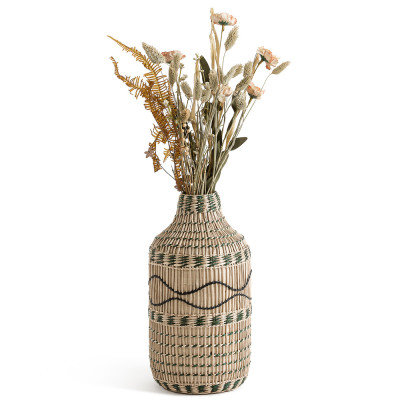 Ваза декоративная из натурального плетеного бамбука Bamboo Decor 35