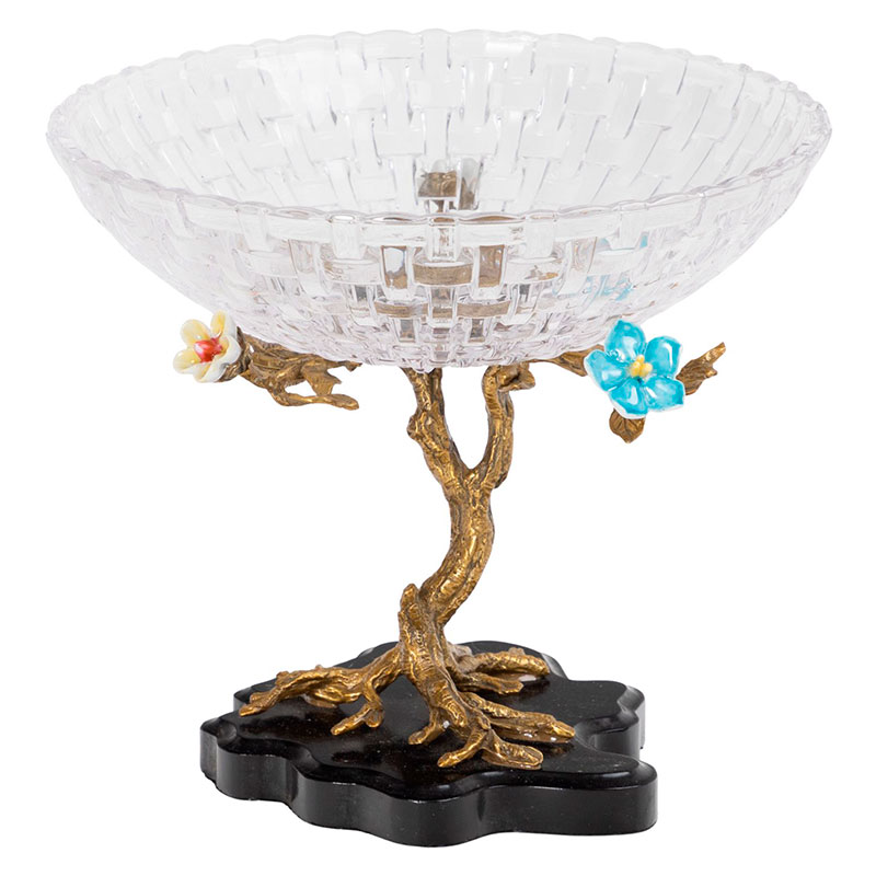 Ваза прозрачная на бронзовой подставке Flowers