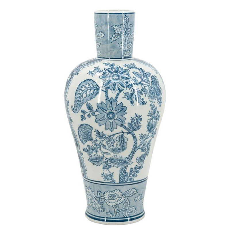 Ваза с голубым цветочным рисунком 43 см Blue & White Ornament