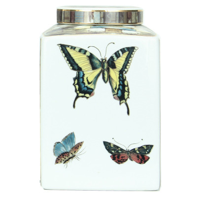 Ваза с крышкой Ceramic Flowers and Butterflies Small Vase