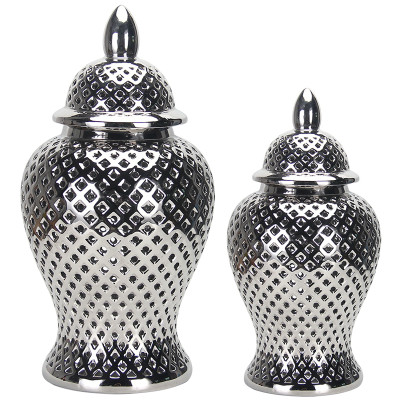 Ваза с крышкой Ceramic Silver Vase