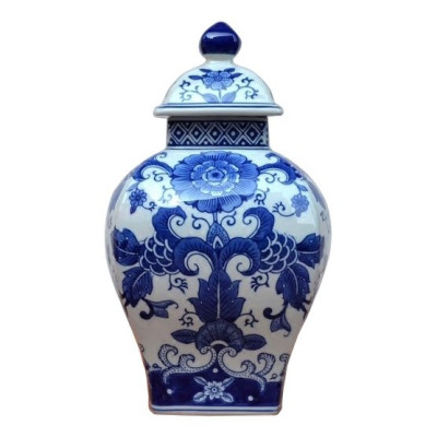 Ваза с крышкой Dark Blue Pattern