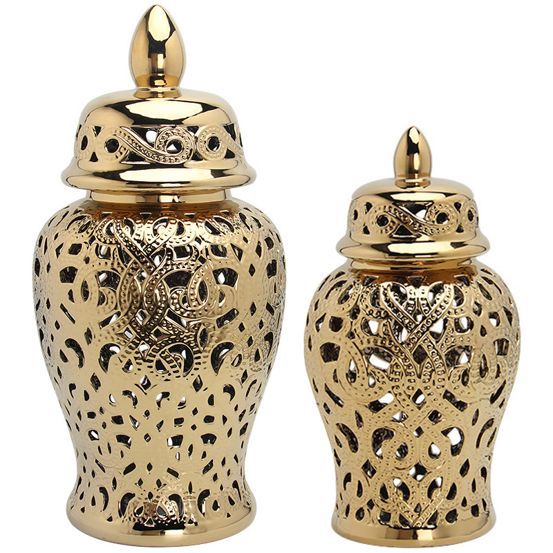 Ваза с крышкой Golden Interlacing Vase