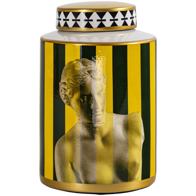 Ваза с крышкой Venus Yellow Black Vase