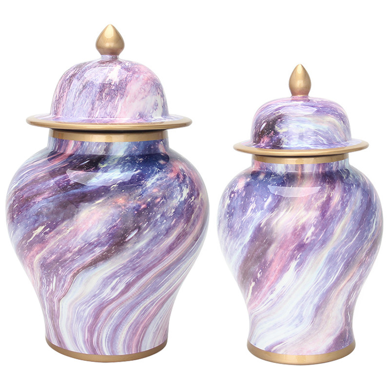 Ваза с крышкой Violet Colored Rainbow Vase