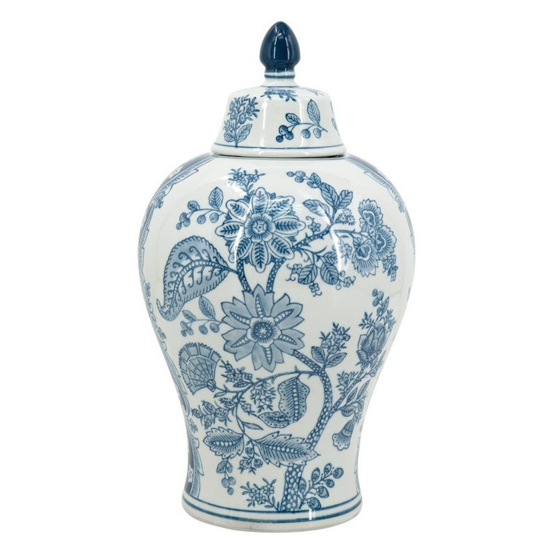 Ваза с крышкой и голубым цветочным рисунком 37 см Blue & White Ornament