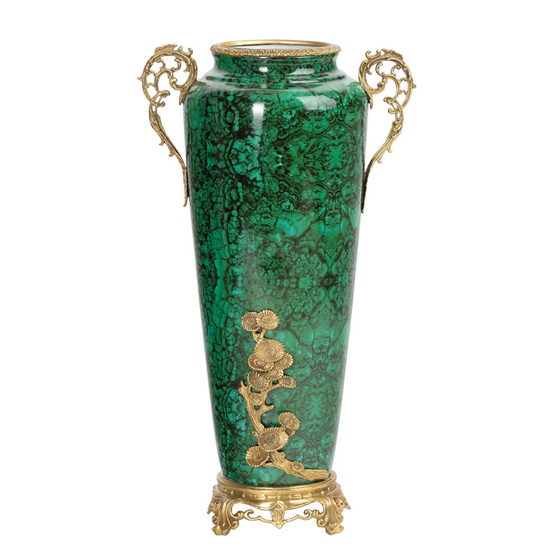 Ваза фарфоровая высокая малахит Malachite