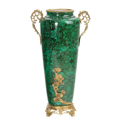 Ваза фарфоровая высокая малахит Malachite