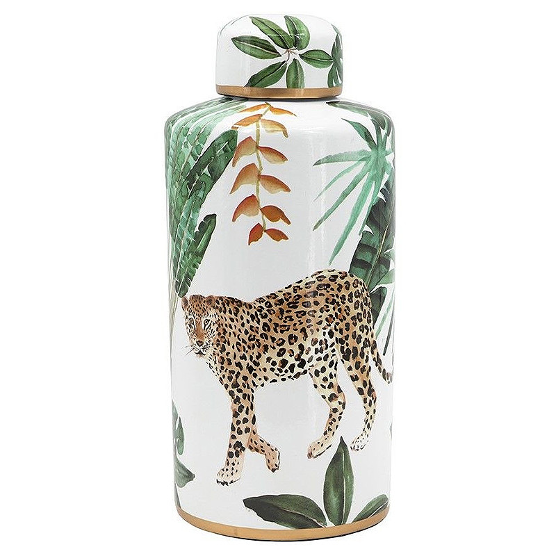 Ваза фарфоровая с ручной росписью Leopard Collection