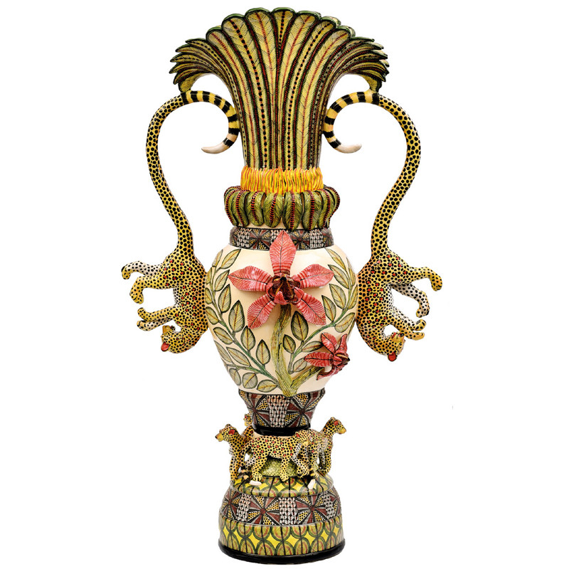 Ваза Цветы и Гепарды