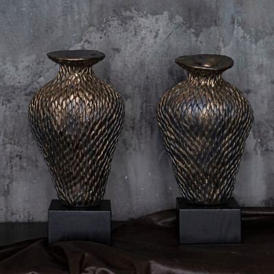 Вазы «Парные» на деревянных основаниях