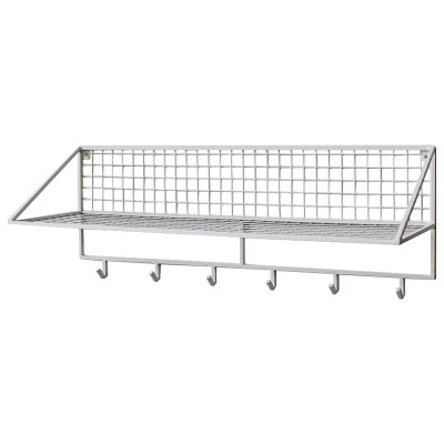 Вешалка с полкой Rhian Industrial Metal Rust Shelf White