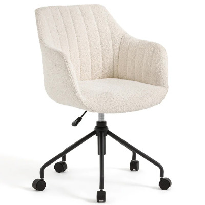 Вращающееся кресло с обивкой букле Boucle Office Chair