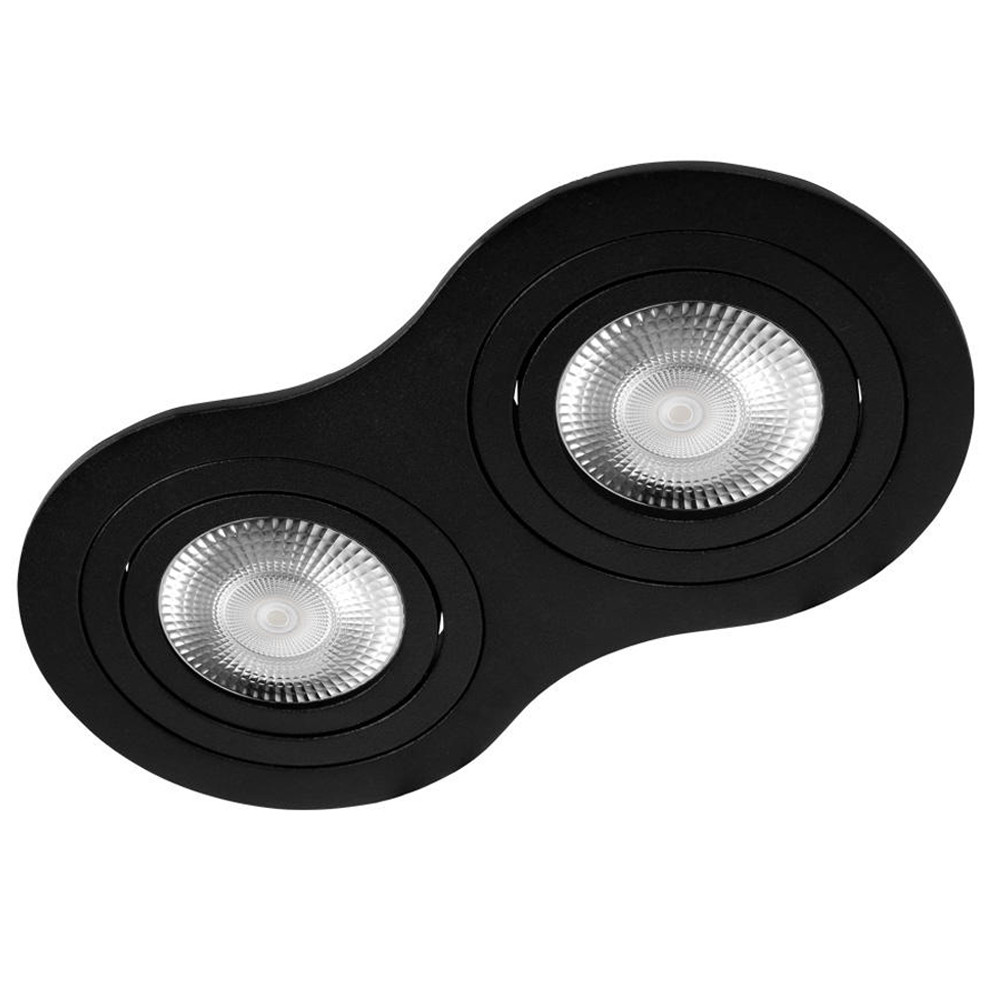 Встраиваемый спот в форме восьмерки металлический с двумя источниками света Silent Glow