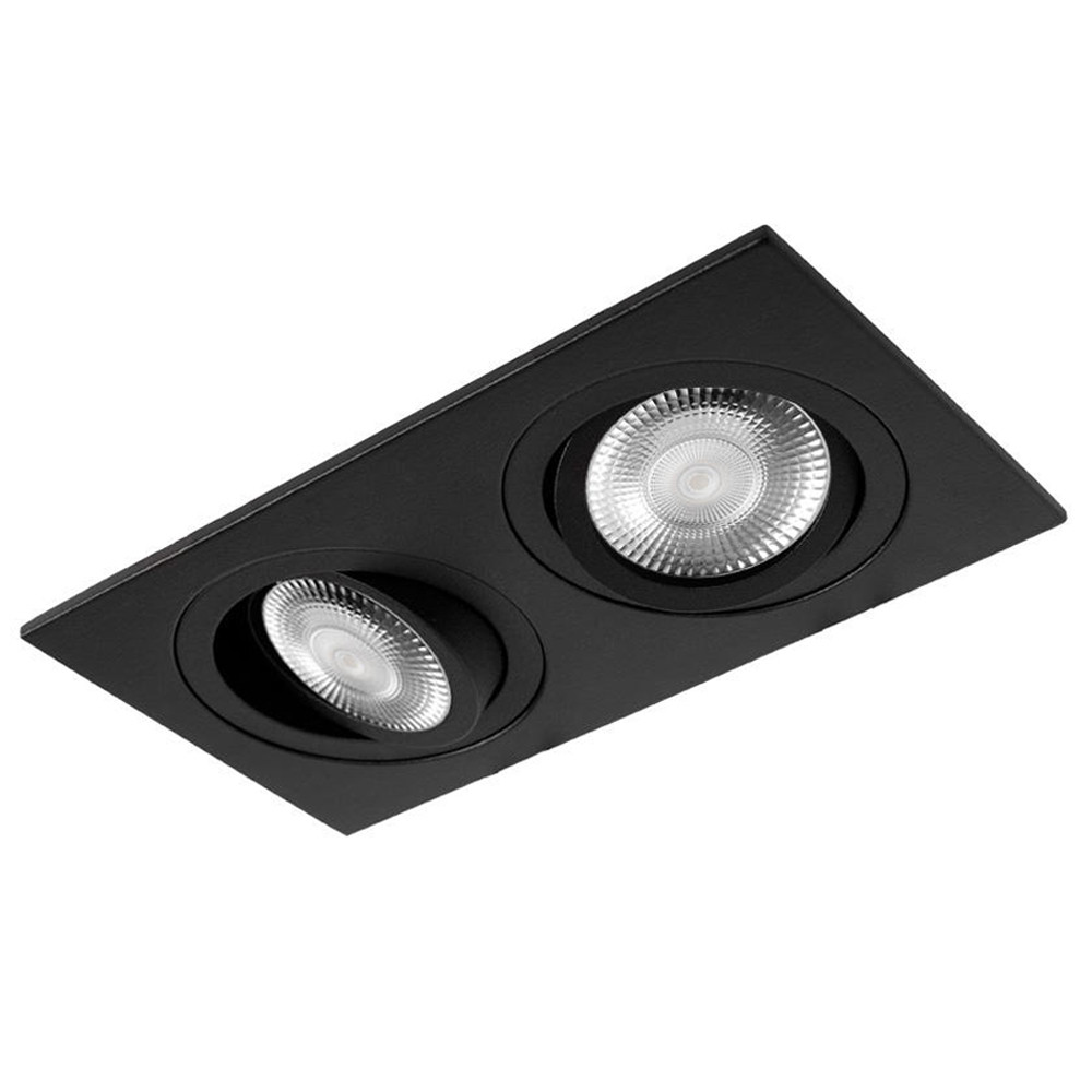 Встраиваемый спот прямоугольный металлический с двумя источниками света Silent Glow