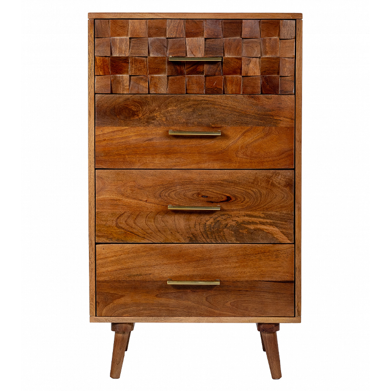 Высокая тумба из массива с выдвижными ящиками Yesenka