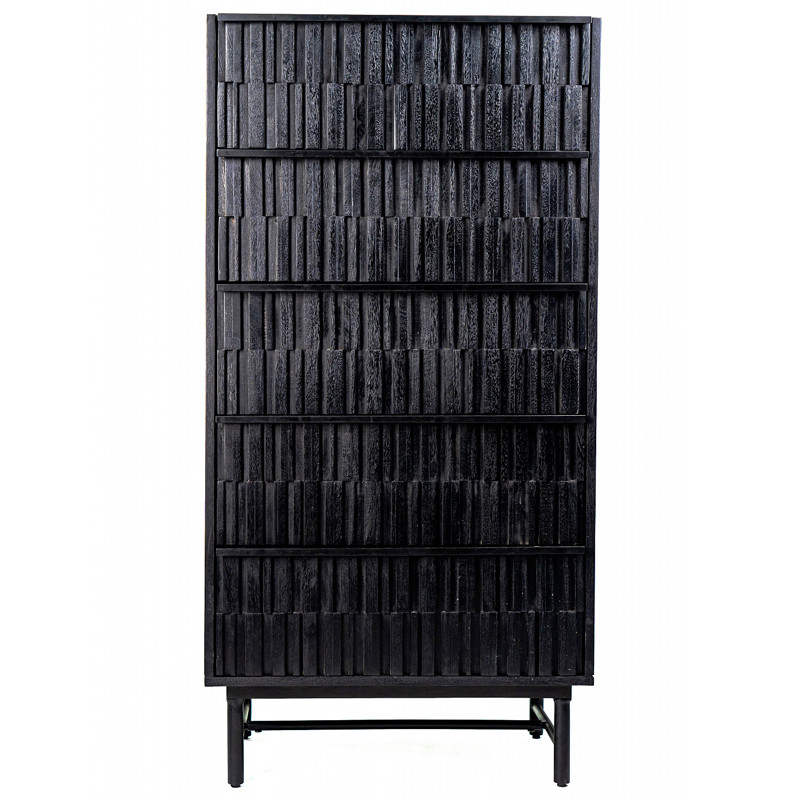 Высокий комод Wooden Rails Черный