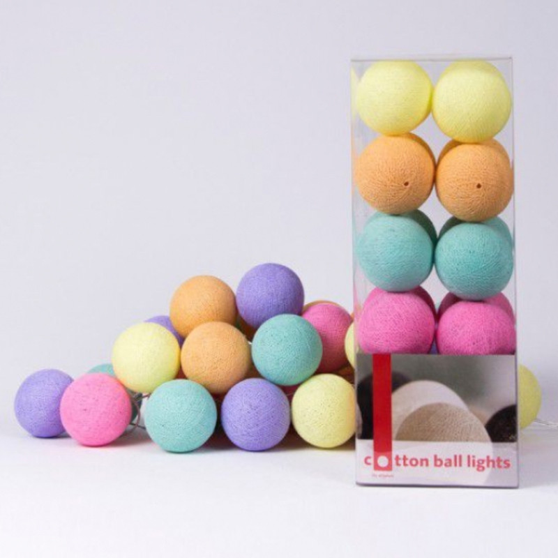 Гирлянда хлопковые фонарики Сotton Ball Ice Cream