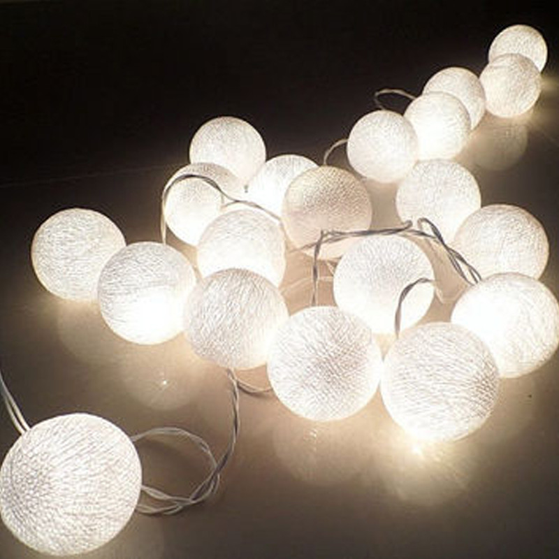 Гирлянда хлопковые фонарики Сotton Ball White