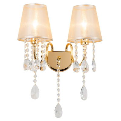 Двойное бра золотого цвета с хрустальным декором Dainty Light