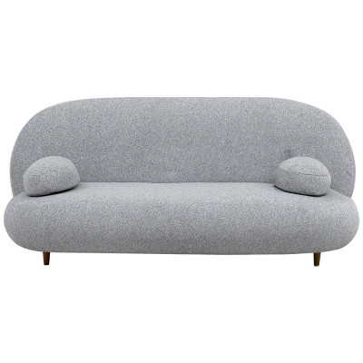 Двухместный диван с мягкой обивкой из ткани серый на деревянных ножках Michael Sofa Grey