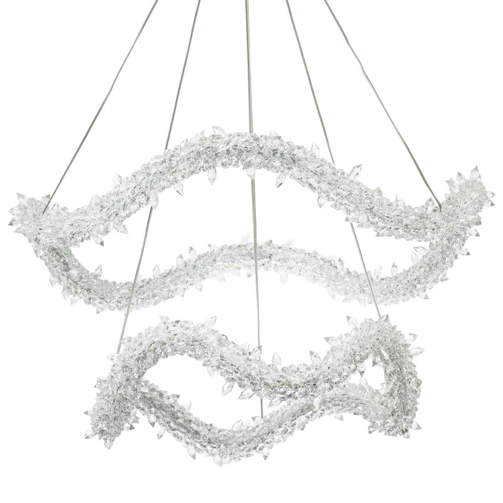 Двухъярусная кольцевая люстра с хрустальным декором Gilbertine Crystal Wavy Ring Chandelier