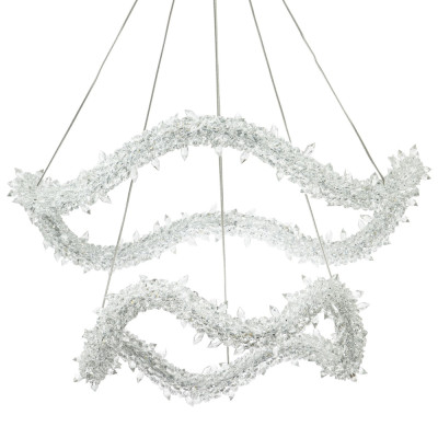 Двухъярусная кольцевая люстра с хрустальным декором Gilbertine Crystal Wavy Ring Chandelier