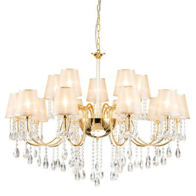 Двухъярусная люстра золотого цвета с хрустальным декором Dainty Light