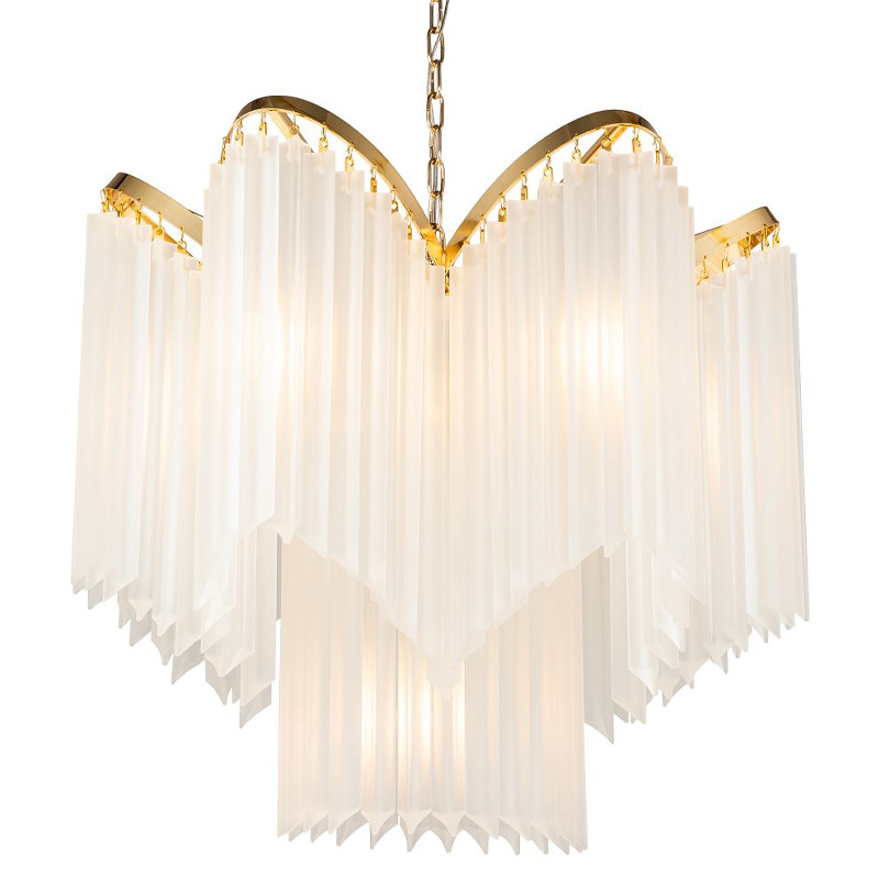 Двухъярусная люстра с подвесками из стеклянных пластин Chrysaora