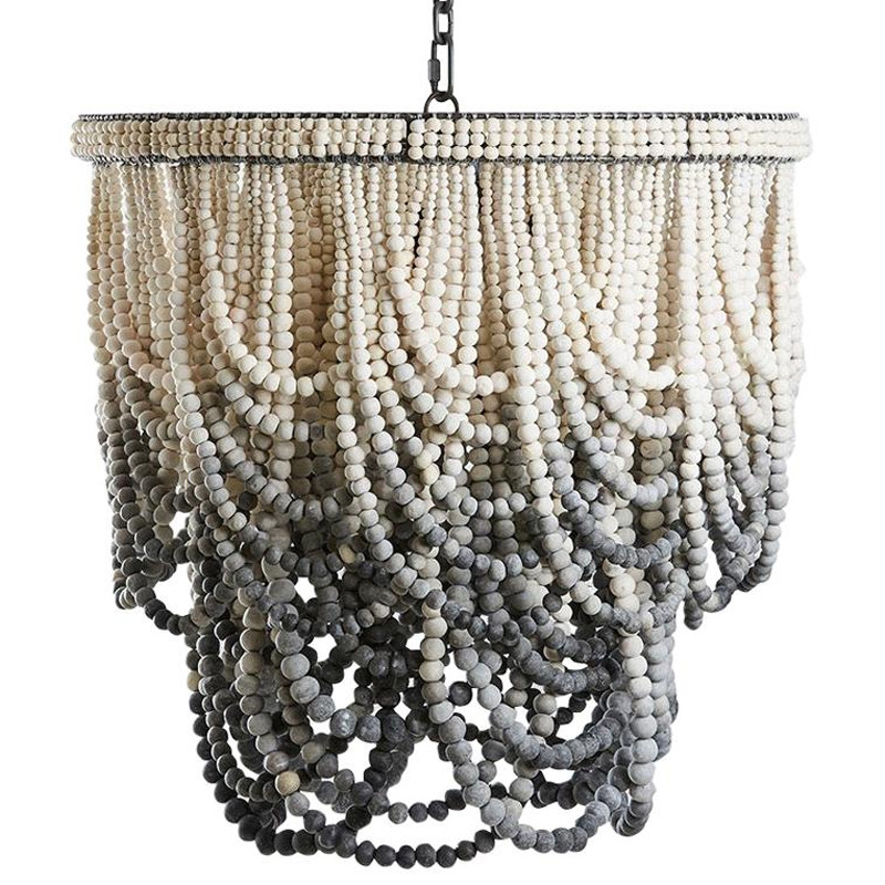 Двухъярусная люстра украшенная круглыми бусинами Gradient Chandelier Grey White