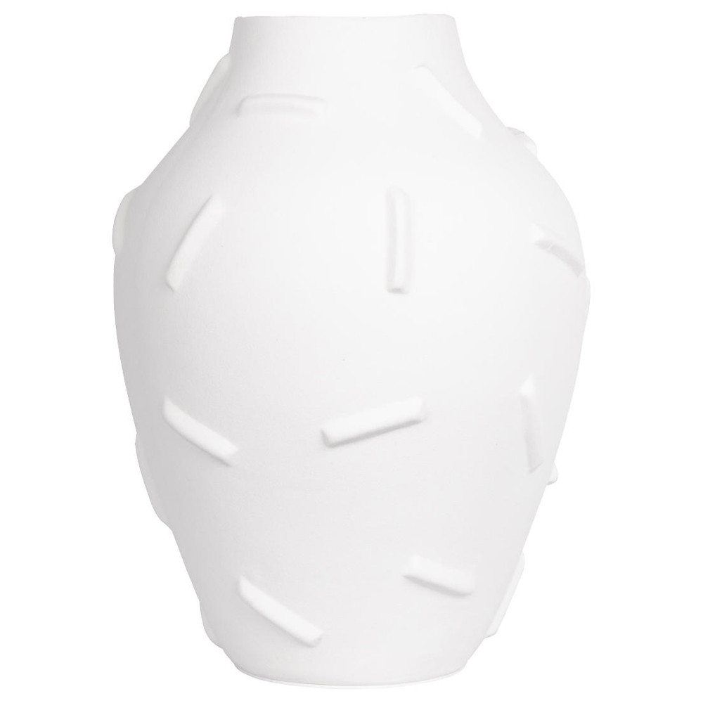Декоративная ваза белая керамическая с абстрактным объемным декором Molecule Collection