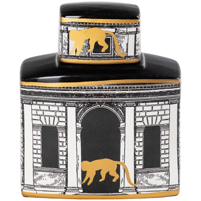 Декоративная ваза с крышкой Old Town Vase Black White