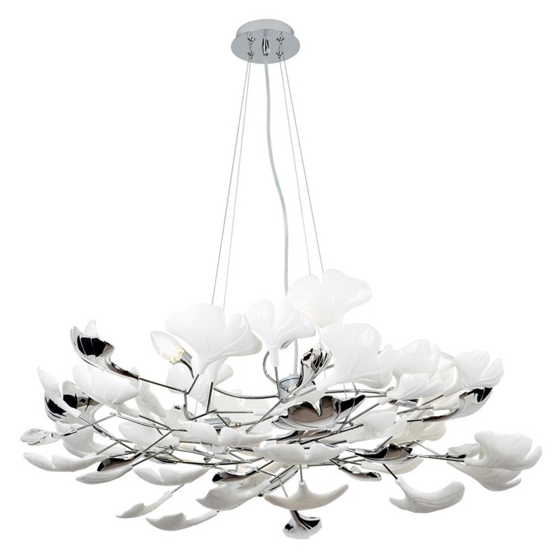 Декоративная люстра Wintery flover Silver с Белыми плафонами
