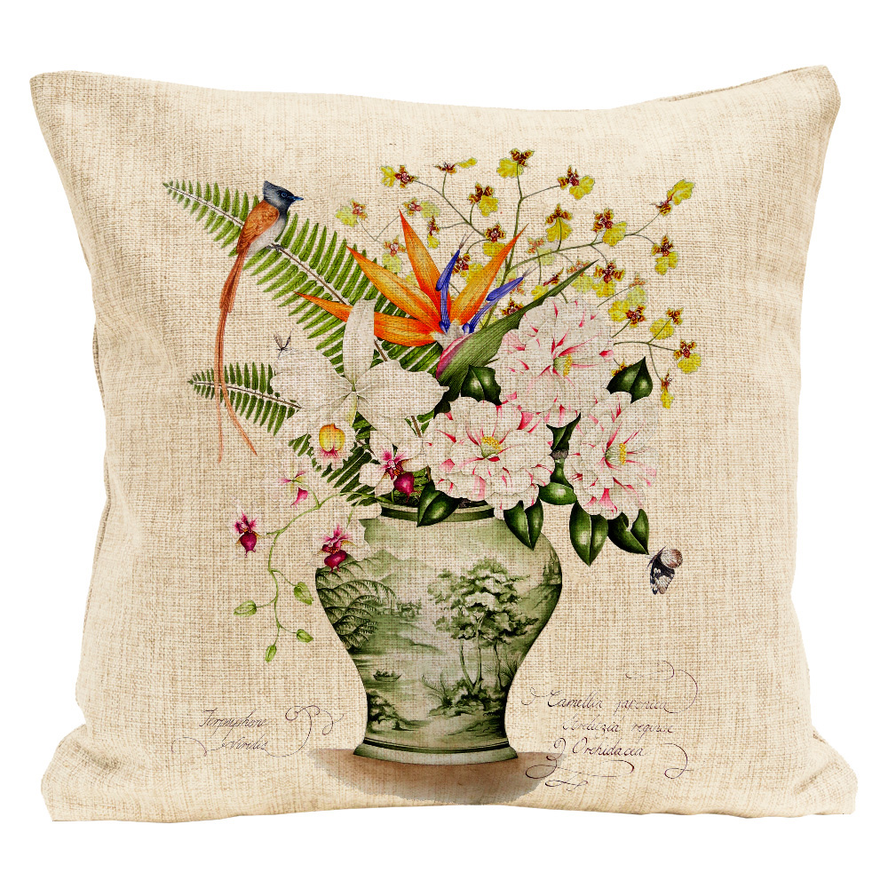 Декоративная подушка Bouquet with Strelitzia Pillow