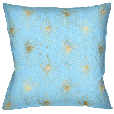 Декоративная подушка c принтом перо павлина Magic Feathers Голубой