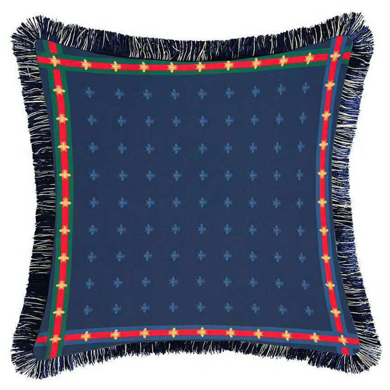 Декоративная подушка Cтиль Gucci Bee Pattern Blue