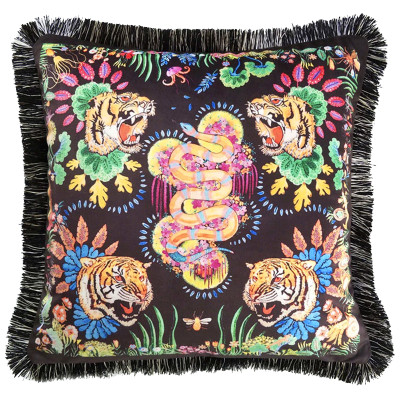 Декоративная подушка Cтиль Gucci Four Tigers and Micrurus