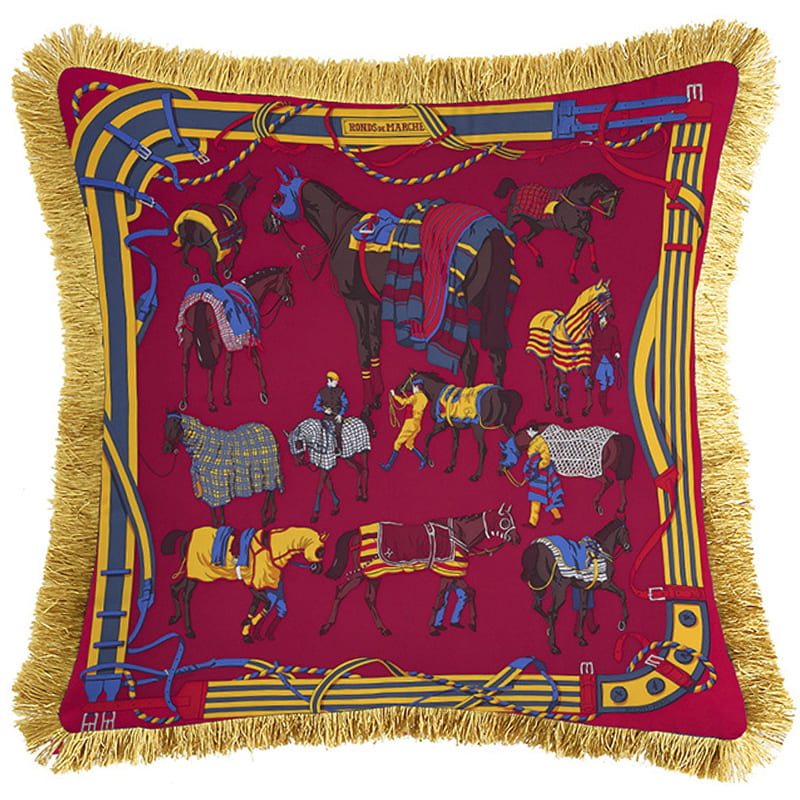 Декоративная подушка Hermes Horses Red 134